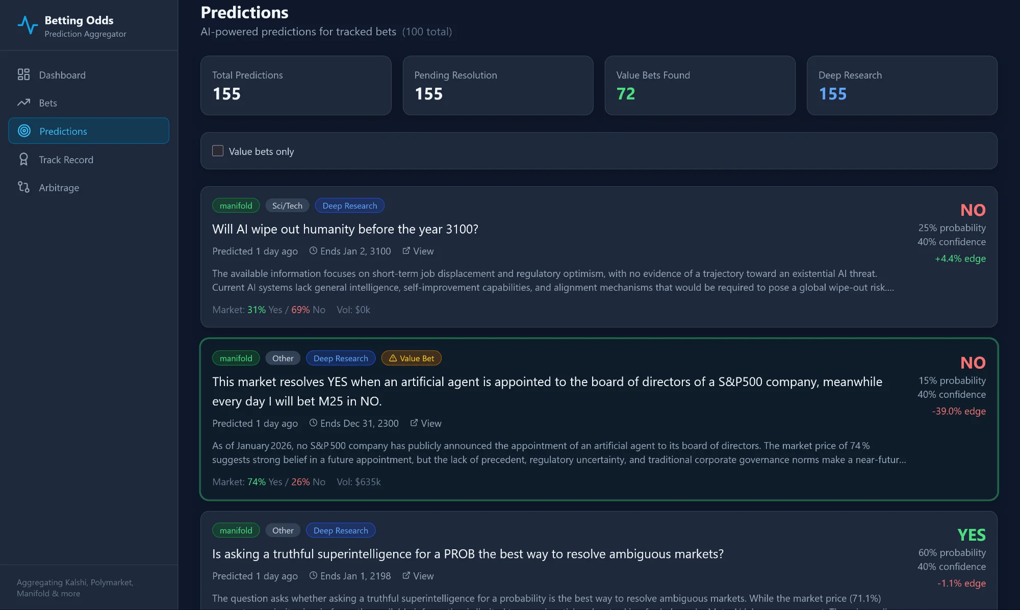 Prediction Market Aggregator